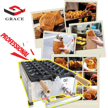 New Design Commercial Snack Bar Equipment Waffle Maker Stainless Steel Gas Taiyaki Machine